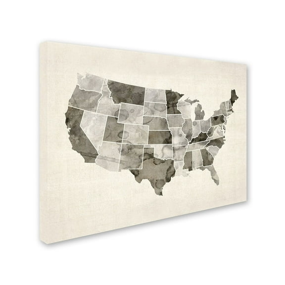 Michael Tompsett 'United States Watercolor Map' Canvas Art