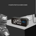 thumbnail image 4 of Bewildely Reloj despertador electrónico Digital LED temperatura Control de voz de inteligente recargable Snooze relojes de oficina en casa Electrodomésticos Blanco Bewildely HA083552-01B, 4 of 6