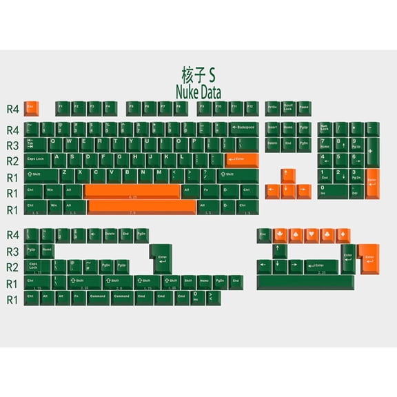 GMK Nuke Data Keycap Set Cherry Profile ABS for F87 Pro Wooting Mechanical Keyboard