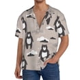 thumbnail image 1 of Fotbe Cartoon Bear Brown Camisa Estampada de Manga Corta para Hombre, Casual de Verano, Estilo Playero, Sin Arrugas-Large, 1 of 5