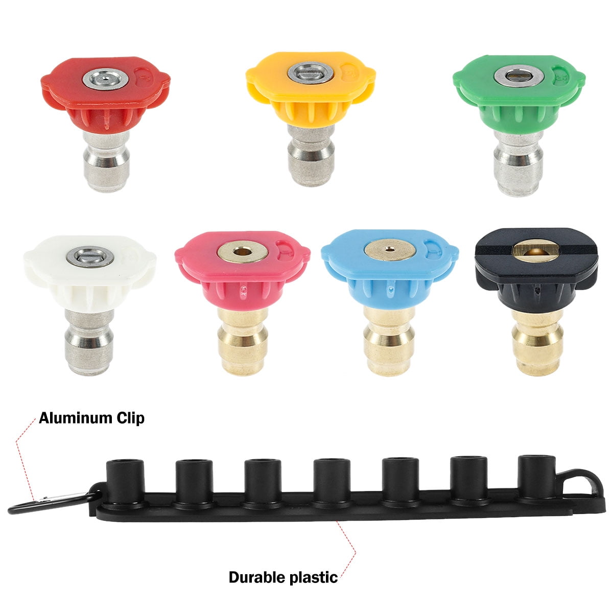 Duety Pressure Washer Nozzle Tips Set with Nozzle Holder 7 Spray Nozzle