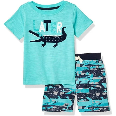Kids Headquarters Boys 12-24 Months Lator Gator Short Set (Green 18 Months)