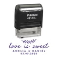 thumbnail image 1 of Printtoo Personalized Violet Self Inking Love Is Sweet Stamp Custom Wedding Favor Rubber Stamper-58 x 22 mm, 1 of 6