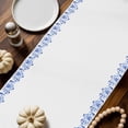 thumbnail image 6 of Fall Table Runner Thanksgiving Flower Pumpkin Table Runners Blue Floral Cotton Linen Dresser Scarf Kitchen Dining Table Decor for Fall Holiday Party Decor 13x72 Inch, 6 of 9