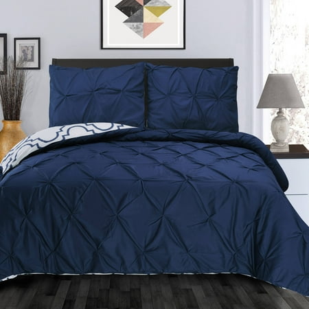 Superior Valencia Premium Cotton Reversible Pinch-Pleated Duvet Cover Set