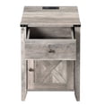 thumbnail image 7 of Tolead Barnwood Rustic Nightstand with Charging Station, Weathered Oak Style, Gray, 2 Pcs, 7 of 7