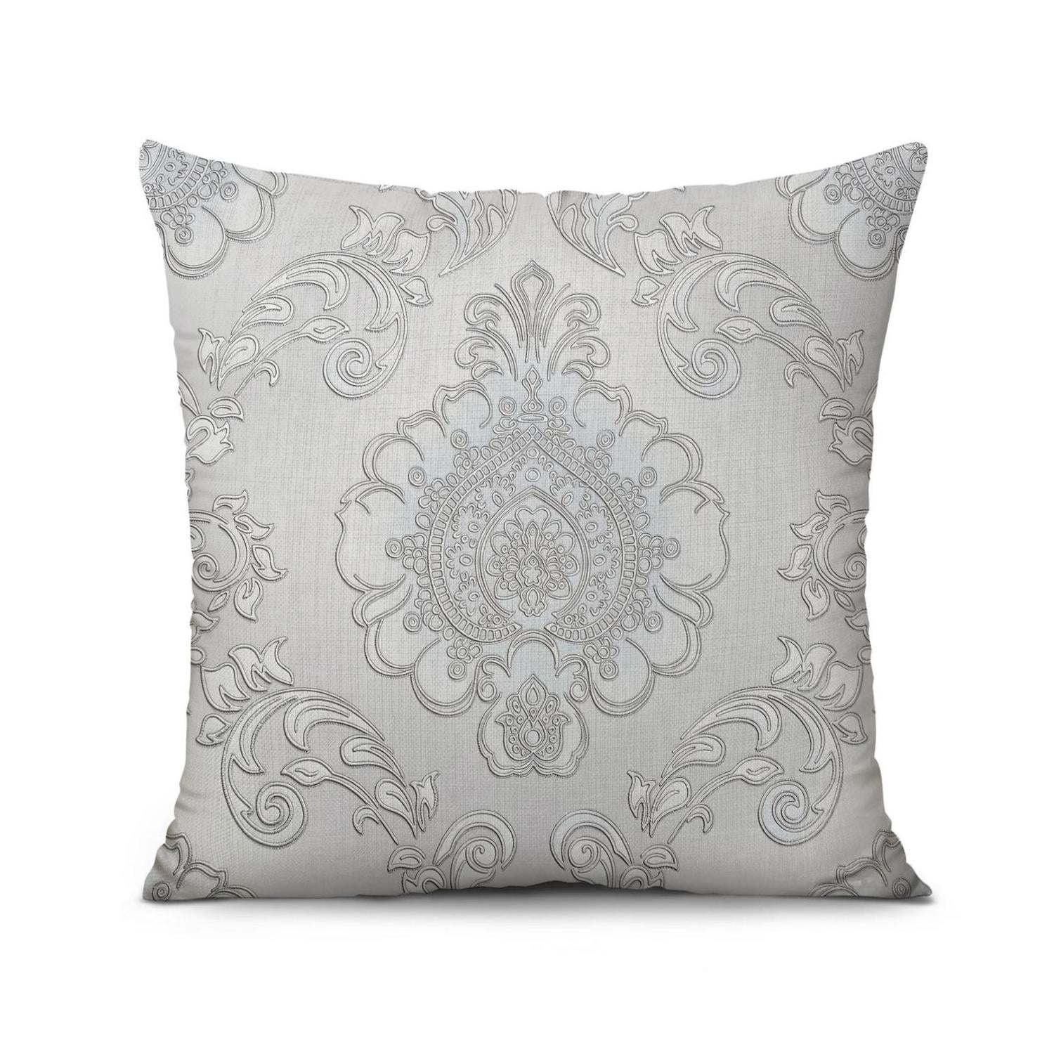 Decorative Patchwork Pillow Cases in Grey and Beige - Pack of 2, 20x20 inch Striped Linen Throw for Comfort and Style