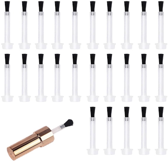 RAGUPEL Replacement Nail Polish Brush Kit Disposable Nail Art Brush Set with Handle Dip Powder Liquid Replacement Brushes Soft Bristles Nail Brushes,25Pcs/Box