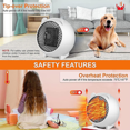 thumbnail image 5 of Heater, Portable Ptc Electric Fan Heater With Overheat & Tip-over Protection, 3s Quick Heat Up Electric Heater, 5 of 5