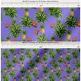 thumbnail image 2 of Soimoi Cotton Cambric Fabric Leaves,Floral & Pineapple Fruits Printed Fabric 1 Yard 42 Inch Wide, 2 of 7