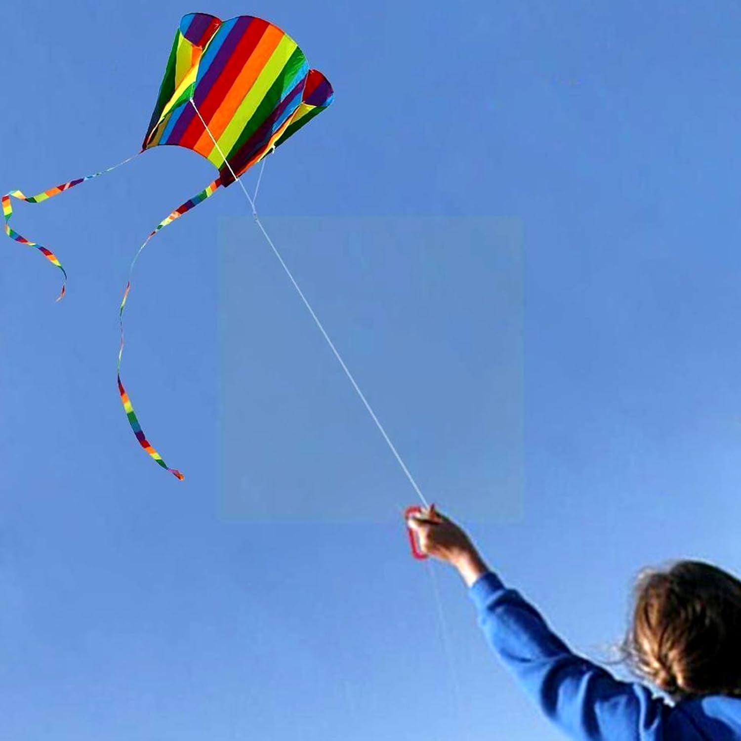 1 PCS Kite For Children, Rainbow Kite Colorful Pocket Kite with Long Tail, Easy Flyer Kite With String Line, Beach Game Outdoor Activities for Beginner, Kids and Adult, Gift to Boys Girls