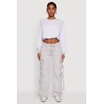 thumbnail image 3 of Women's Long Sleeve Cropped Bubble Hem Sweatshirt, 3 of 5