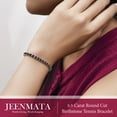thumbnail image 5 of JeenMata 5.5 Carat Black Cubic Zirconia - Round Cut Birthstone Tennis Bracelet Eternity Design - White Gold Plating, Female, Adult, 5 of 9
