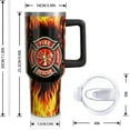 thumbnail image 2 of Firefighter Gifts Cup for Men Him, 40 Oz Tumbler with Handle and Lid Straw, Fireman Graduation Retirement Stainless Steel Water Bottle Mug (1 PC), 2 of 6