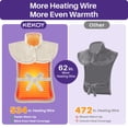 thumbnail image 4 of KEKOY Heating Pad for Back, Neck & Shoulders Relief, FSA/HSA Electric Heat Pad with 4 Heat Settings, 2-Hour Auto Shut-Off, Fast Heating, Detachable Belt, 24" x 33", Beige, 4 of 12