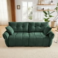 thumbnail image 6 of Modern Chenille Loveseat Sofa, Premium Two-Seater Sofa with High-Resilience Foam Cushions, Ergonomic Design for Living Room, Lounge, Office Space (Green), 6 of 8