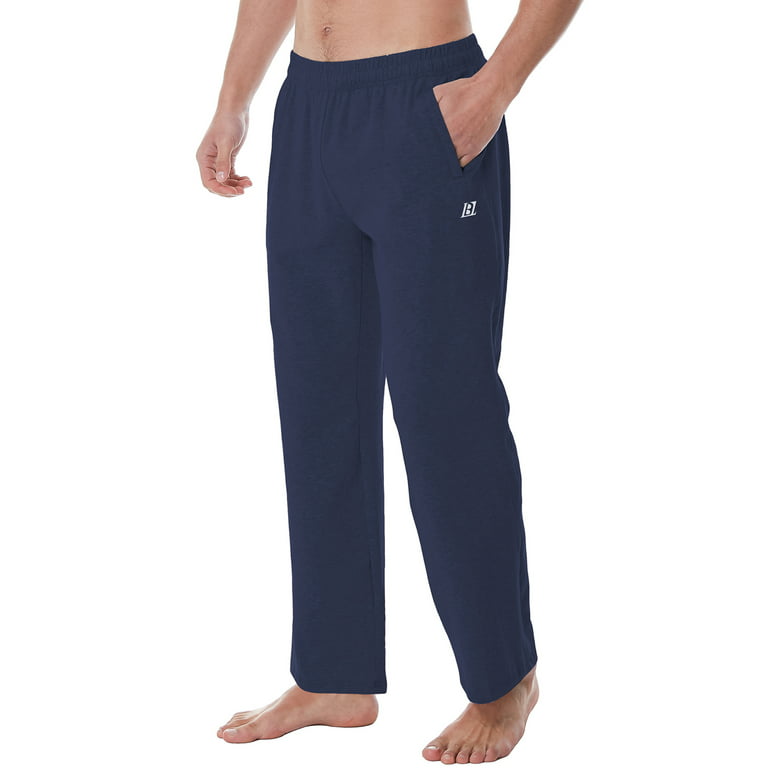 FEDTOSING Men's Sweatpants Cotton Jogger Male Loose Fit with Pockets Navy  Blue,up to 3XL
