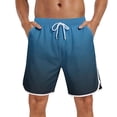 thumbnail image 3 of PNTUTB Fashionable Shorts for Men Casual Shorts Gradient Elastic Waistband Drawstring Lining Quick-Dry Fabric Loose Comfortable Beach Shorts with Pockets, 3 of 7