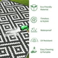 thumbnail image 5 of DEORAB Outdoor Rugs Waterproof Plastic Straw Mat 8'x10' Reversible for RV Patio Deck Beach Black & White, 5 of 10