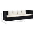 thumbnail image 4 of vidaXL Garden Bed with Cushion & Pillows Poly Rattan Black, 4 of 5