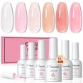 thumbnail image 5 of 6Pcs Jelly Gel Nail Polish Set-Soak Off UV LED Nail Gel,Milky Pink & Natural Tones,Long Lasting Nail Gel Kit for Salon and Home Use 10ML, 5 of 10