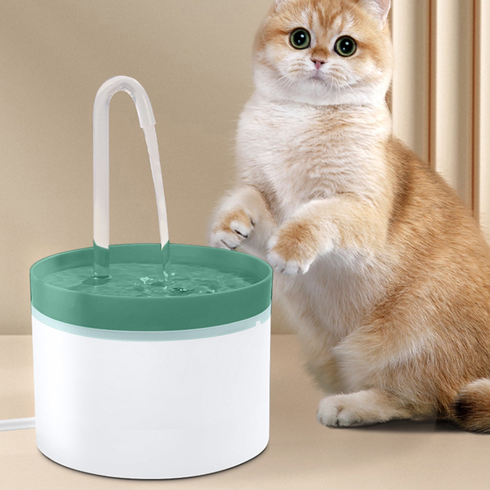 AUHomi Water Cat Fountain - Automatic Pet Waterer Dispenser | Auto Water Bowl for Pet Cats | Water Fountains for Cats Indoor | Pet Supplies Water Dispenser for Pets Puppy Kitten (Green)