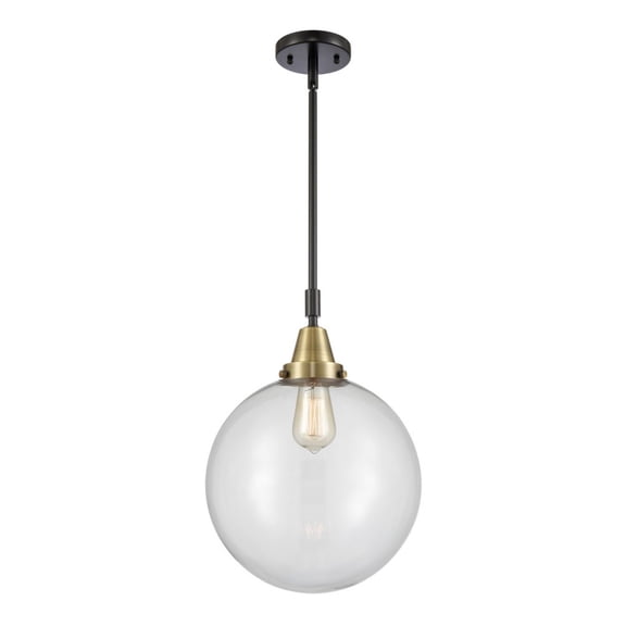 447-1S-BAB-G202-12 Innovations Lighting Beacon - 1 Light Stem Hung Mini Pendant-16.13 Inch Tall and 12 Inch Wide-Black Antique Brass Finish-Clear