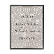 Stupell Industries Love More Than Less Boho Pattern Typography Phrase Framed Wall Art, 11 x 14, Design by Lil' Rue