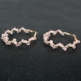 thumbnail image 6 of Sdmnsg-T Sparkle Rhinestone Crystal Wrapped Hoop Earrings Glitter Shiny Beads Twist Large Circle Earrings Loop for Women Party Bridal Wedding Statement Jewelry, 6 of 11