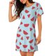 thumbnail image 2 of Fotbe Watermelon Bata de Dormir para Mujer con Estampado, Camisón de Algodón de Manga Corta, Ropa de Dormir Casual, 2 of 6