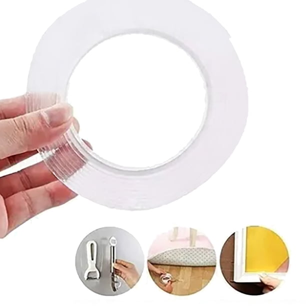 Cinta adhesiva de doble cara con nanómetro, 3 piezas, adhesivo de doble cara con nanómetro fuerte, adhesivo de doble cara con nanómetro fuerte, construcción robusta