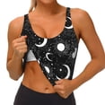 thumbnail image 3 of Picia Crescent and Stars Sports Bra for Women,Padded Strappy Sports Bras Medium Support Yoga Bra with Removable Cups,Running Yoga Bra-X-Large, 3 of 9