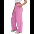 thumbnail image 1 of Pantalones Deportivos de Pierna para Mujer, de Cintura Alta, Holgados, con Cordón y Bolsillos Rosa M, 1 of 8