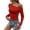Red, variant on XRoczxe Women Off Shoulder Long Sleeve Top Ruched Slim Fit Solid Blouse Soft Stretch Casual Shirt, Can Be Worn Alone or Layered