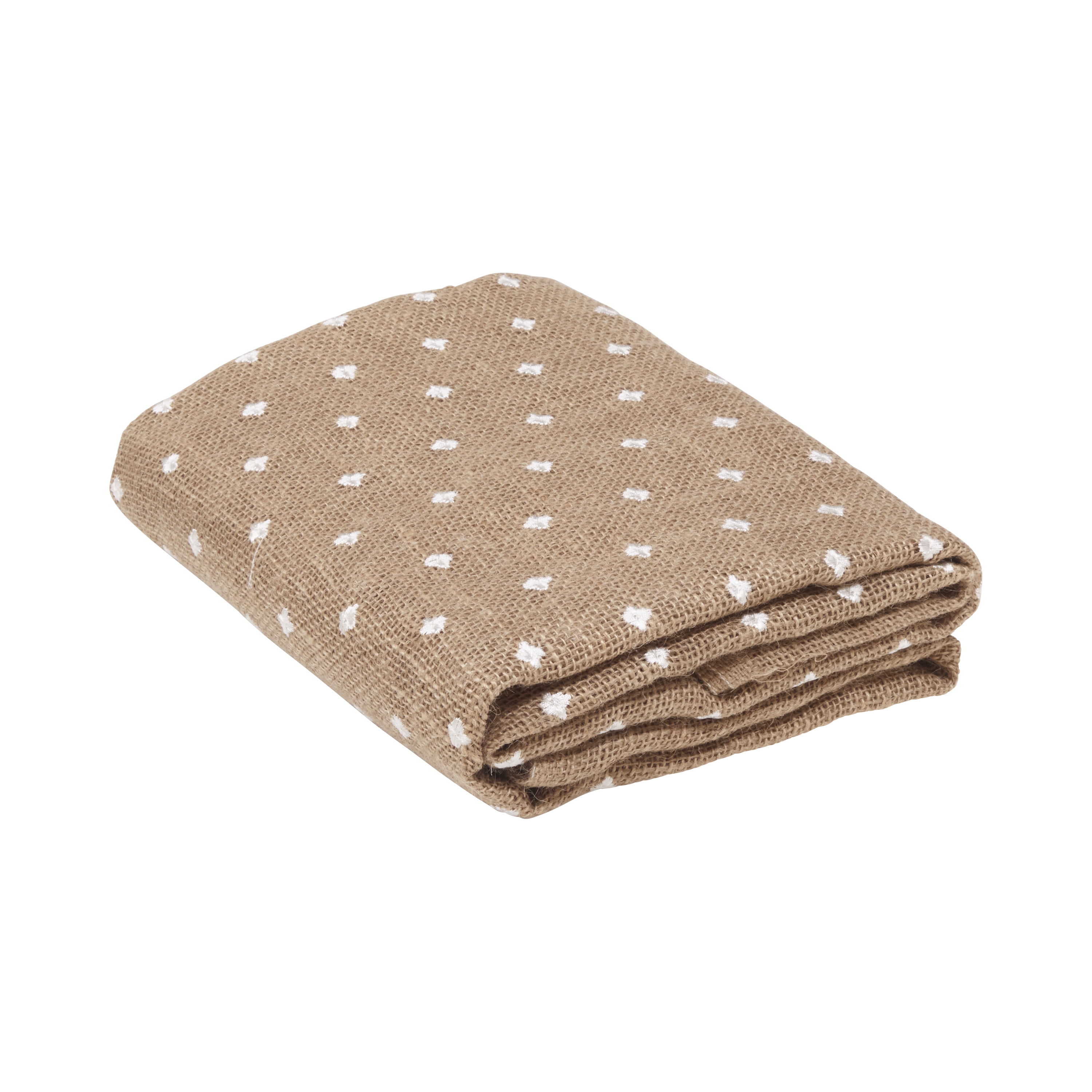 (2 pack) Love, Laugh, Craft Natural Jute Burlap Precut, 46"W x 2-Yards, White Swiss Dots