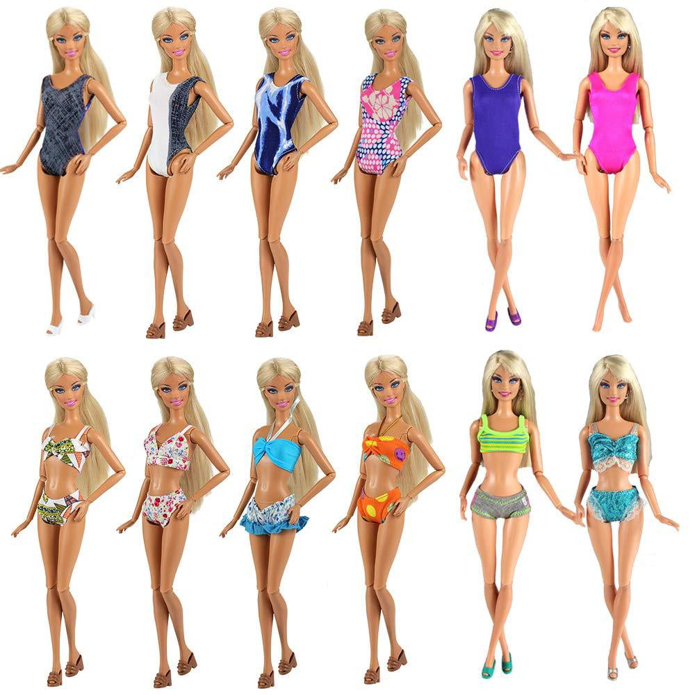 BARWA 16 Pack Doll Clothes and Accessories 10 PCS Fashion Dresses 3 PCS Wedding Gown Dresses 3 Sets Bikini Swimsuits for 11.5 inch Girl Doll A: 10Dresses + 3Wedding Gown + 3Swimsuits 