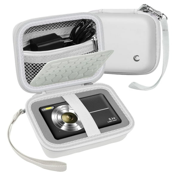 Camera Case Compatible with Kids Digital Camera and Accessories for Travel-White