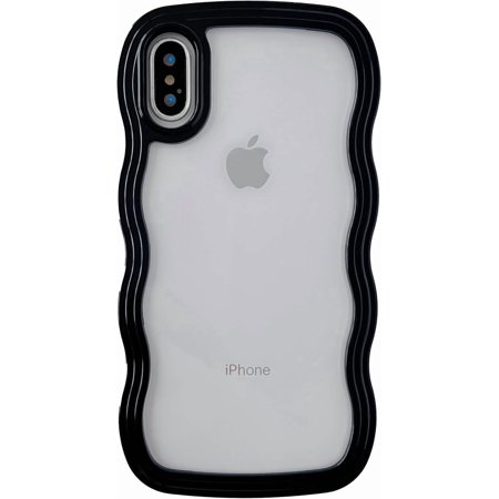 MYKOMI for iPhone X/Xs Case, Cute Curly Wave Frame Shape Shockproof Soft Compatible with iPhone Case