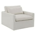 thumbnail image 3 of ACME Naveen Contemporary Fabric Upholstered Swivel Chair with Pillow in Ivory, 3 of 9