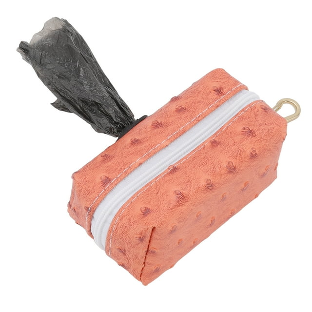 Zipper Poop Bag Holder, Poop Bag Dispenser Practical Convenient For Pets For Outdoor Orange