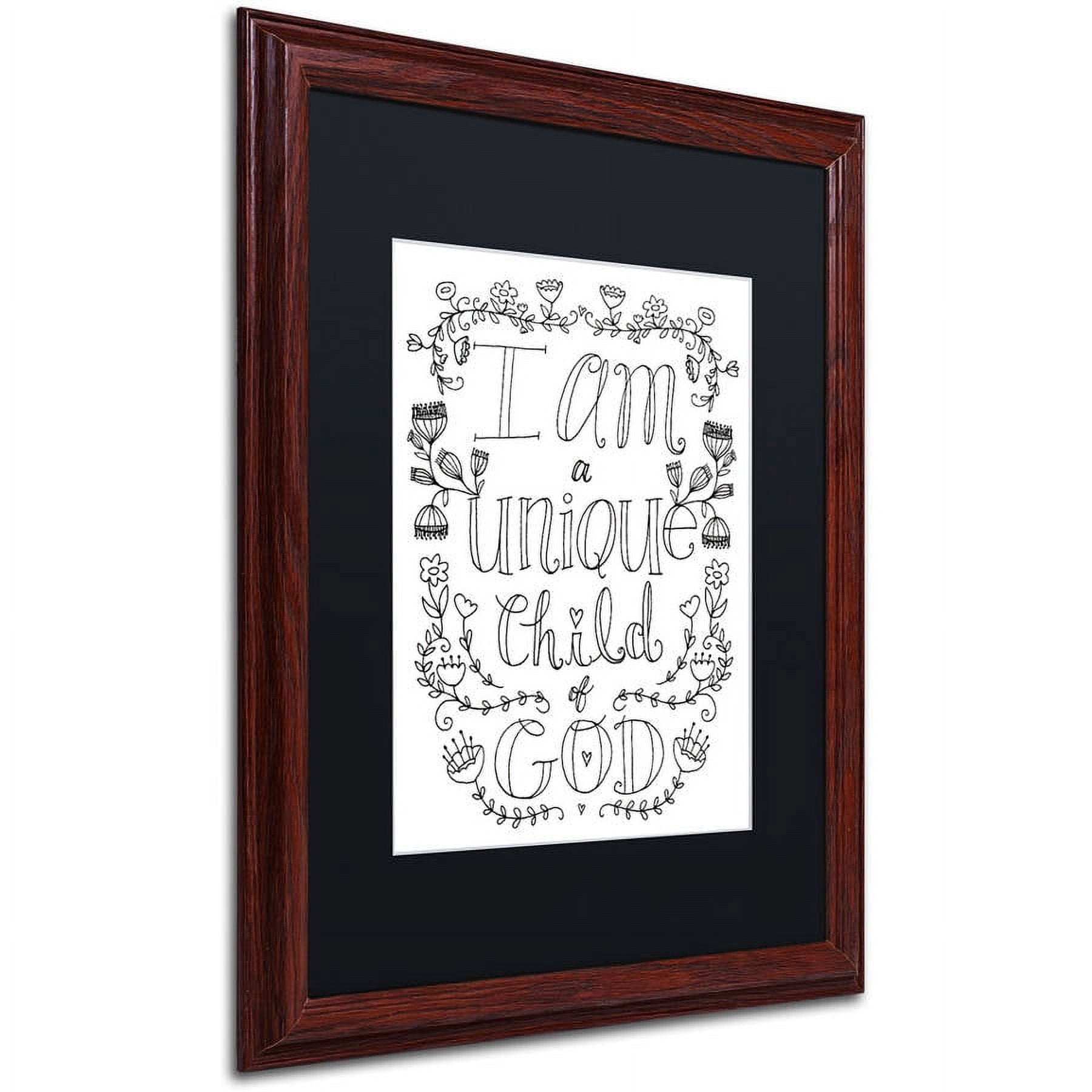 Trademark Fine Art "Unique Child of God" Canvas Art by Elizabeth Caldwell, Black Matte, Wood Frame