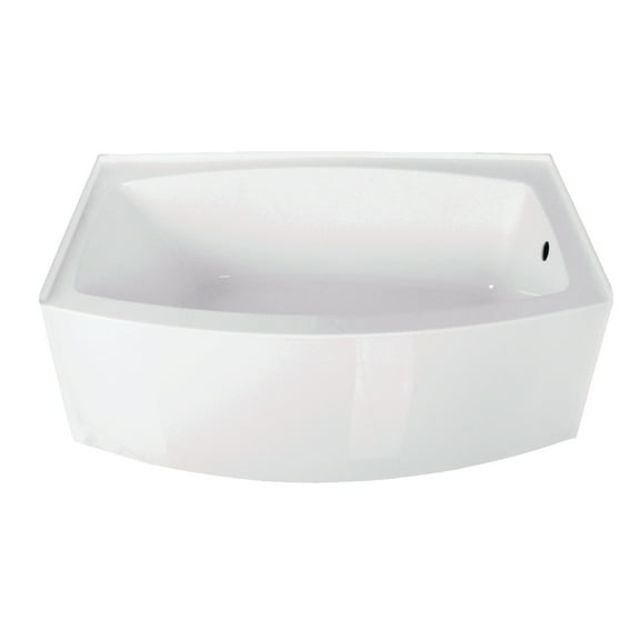 Aqua Eden VTDR603022R 60-Inch Acrylic Rectangular 3-Wall Alcove Tub, Right Hand Drain Hole in Glossy White