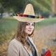 thumbnail image 5 of Sombrero de paja mexicano con ribete, accesorio para disfraz mexicano, para adultos y niños, para fiestas, 43 cm de diámetro, color beige, 5 of 8