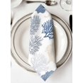 thumbnail image 2 of nqOlkjepod Coastal Blue Grey Coral Cloth Napkins Set of 4 Reusable Dinner Napkins, Summer Watercolor Ocean Cocktail Napkin Washable Table Napkins for Wedding/Holiday Party/Baby Shower 20"x20", 2 of 8