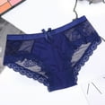 thumbnail image 3 of Gibobby Panty Microfibra con Encaje Lencería mujer Bragas algodón Bragas mujer Bragas Bragas Conjuntos bikini encaje cintura（Azul marino， L), 3 of 4