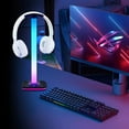 thumbnail image 1 of Soporte Para Auriculares Likrtyny con Luz RGB USB Antiarañazos Brillo Ajustable, 1 of 7