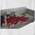 thumbnail image 6 of Coastal Soft Flannel Fleece Throw Blanket, Italian Design Mediterranean House with Greek Windows Print, Cozy Plush for Indoor and Outdoor Use, 70" x 90", Pale Brown Navy Blue, by Ambesonne, 6 of 6