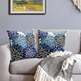 thumbnail image 2 of Navy Blue Black Pillow Covers 16x16 Inch Set of 2 Dahlia Floral Decorative Throw Pillows For Couch Geometry Flowers Modern Pillow Cases Home Decor For Sofa Couch Porch Patio Living Room Outdoor, 2 of 6