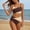 Coffee, variant on Women's 2 Piece High Waisted Bikini Sets Color Block Popular Swimsuit Summer Beach Bathing Suits,Pink,Women's S-XXL