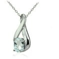thumbnail image 2 of Sterling Silver Aquamarine Polished Infinity Necklace, 2 of 3